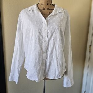 Talbots Classic Cotton Shirt Clip Dot